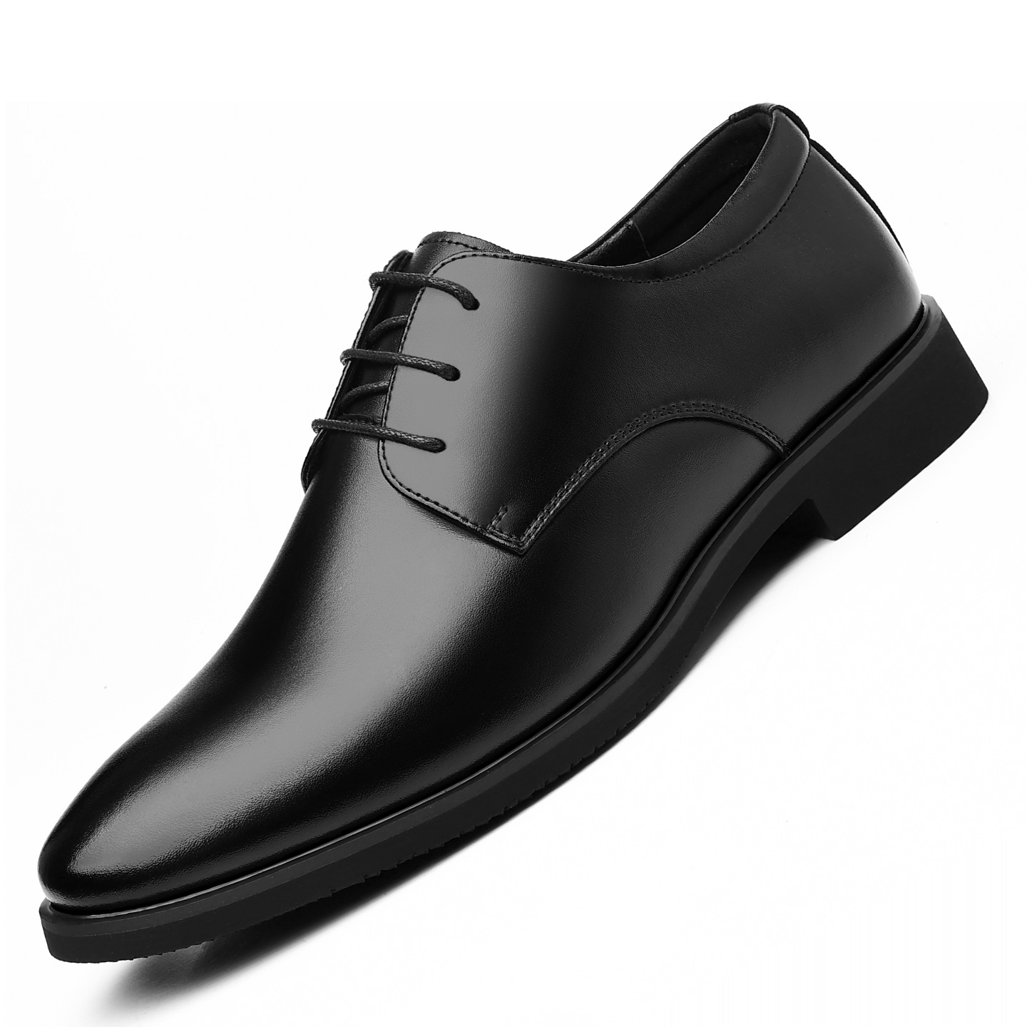 Hersteller von Herrenlederschuhen, spitz zulaufende, formelle Business-Derbyschuhe im britischen Stil, glänzende, modische Anzugschuhe_voghion.com