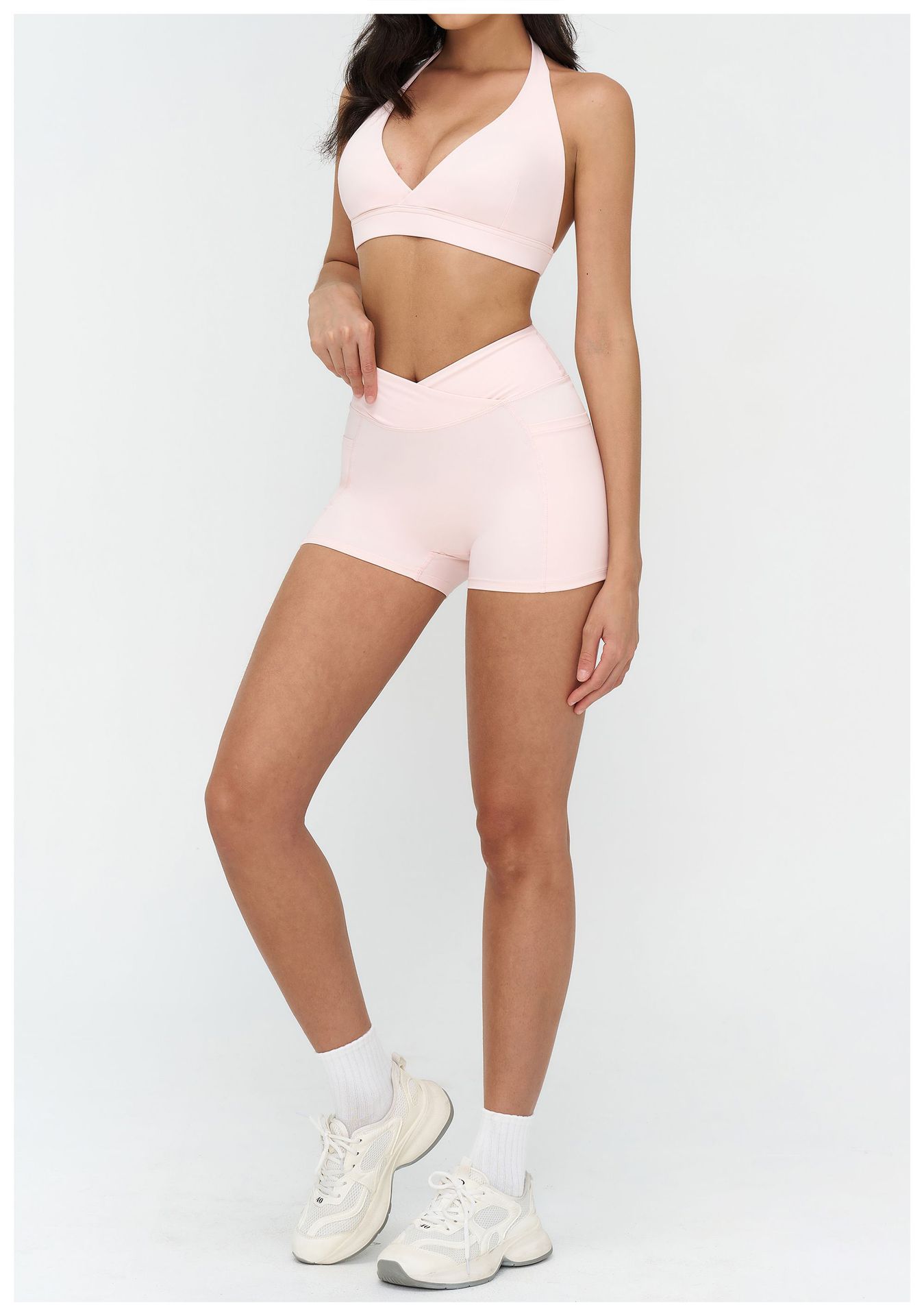 Ensemble yoga pour femme avec col montant et fermeture éclair_voghion.com