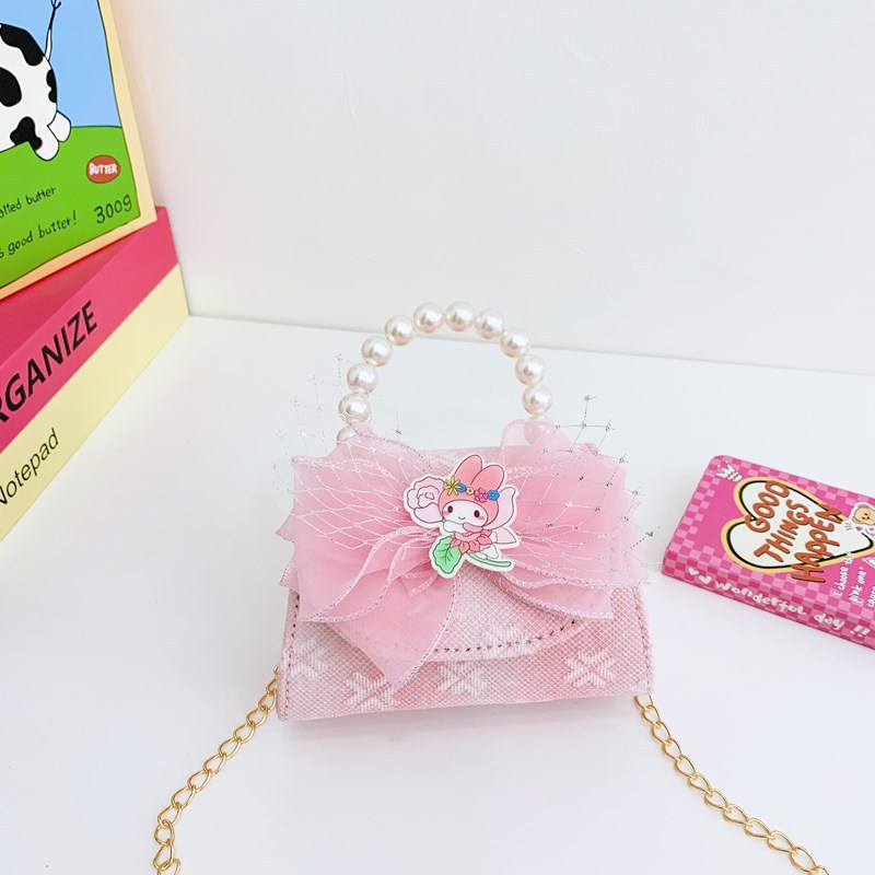 Bolsos infantiles, bolsos de moda princesa de perlas, bolsos de cambio de chicas lindas, bolsos de hombro de encaje
