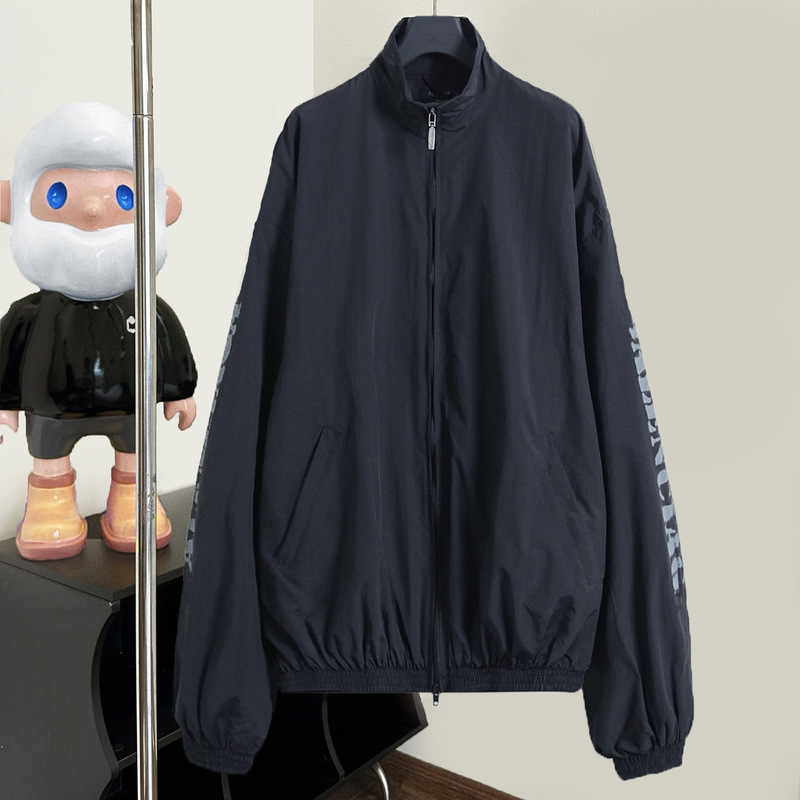 Paris Correct Version B Family Functional Fuzzy Letter Jacket Men's and Women's High Version B Jacket Mesh Casual Rush Clothes