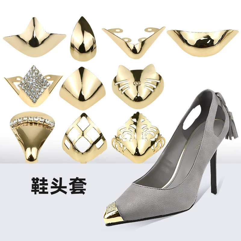 Женские туфли на высоком каблуке кончик защита головы от удара крышка наконечник невидимая декоративная кожаная обувь кончик аксессуары обувь защита металлический чехол