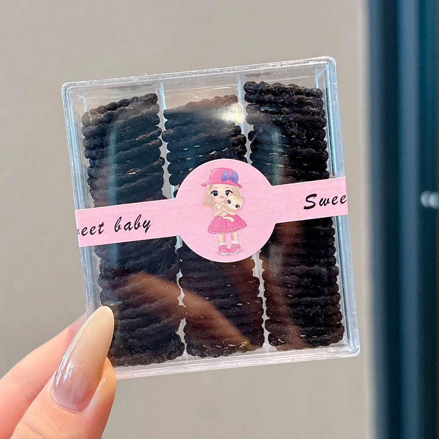 Caricatura encantadora anillo de pelo pulgar no daña el cabello de los niños correa de correa pequeña cuerda de cabello para niñas cuerda de cabello