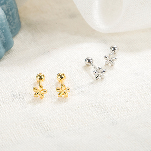 Simple flower ear bone nails, summer screws,  new trendy ear piercing, cool high-end earrings and earrings