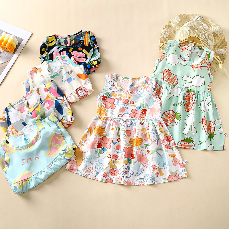 Children's Clothing Baby Princess Dress Girls' Dress Toddler Summer Dress 2024 Kidsren's Dress Artificial Cotton Silk A-Line Dress Children's Clothing Baby Princess Dress Girls' Dress Toddler Summer Dress 2024 Kidsren's Dress Artificial Cotton Silk A-Line Dress