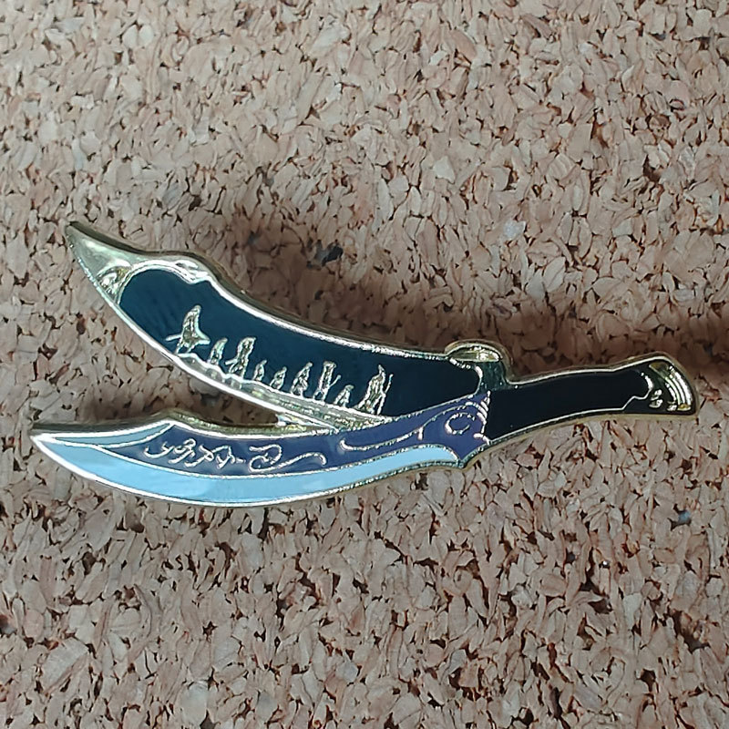 Lord of the Rings Aragorn Dagger Scimitar Brooch Classic Movie Metal Cartoon Badge Backpack Collar Enamel Pin