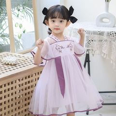Girls Hanfu Dress Children's Ancient Style Flying Sleeves Mesh Dress Baby Princess Dress Summer Dress Fashionable Summer 2024