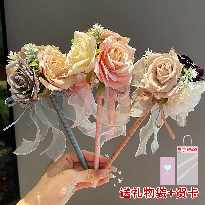 教师节送女老师实用礼物圆珠笔高档花束礼物高颜值玫瑰花签字笔|undefined
