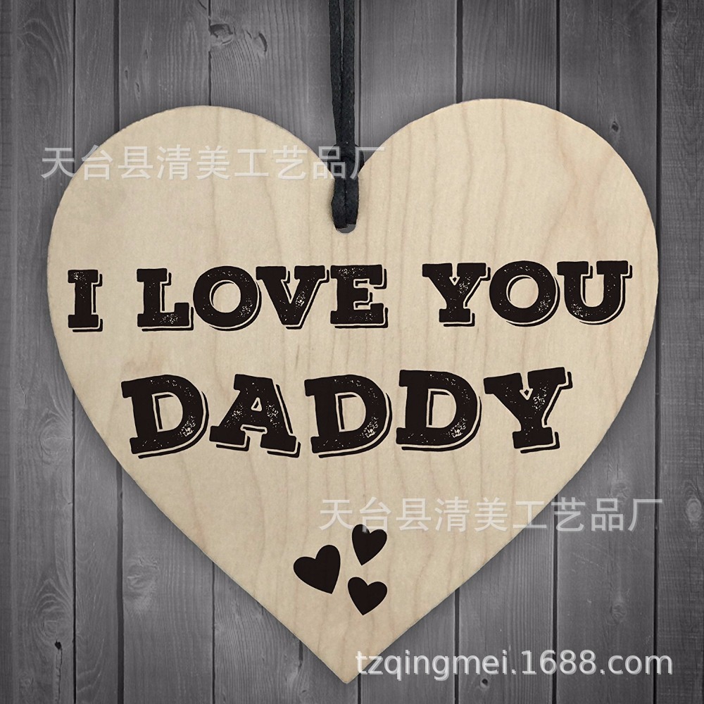 100mm love madera pieza colgante 1 paquete