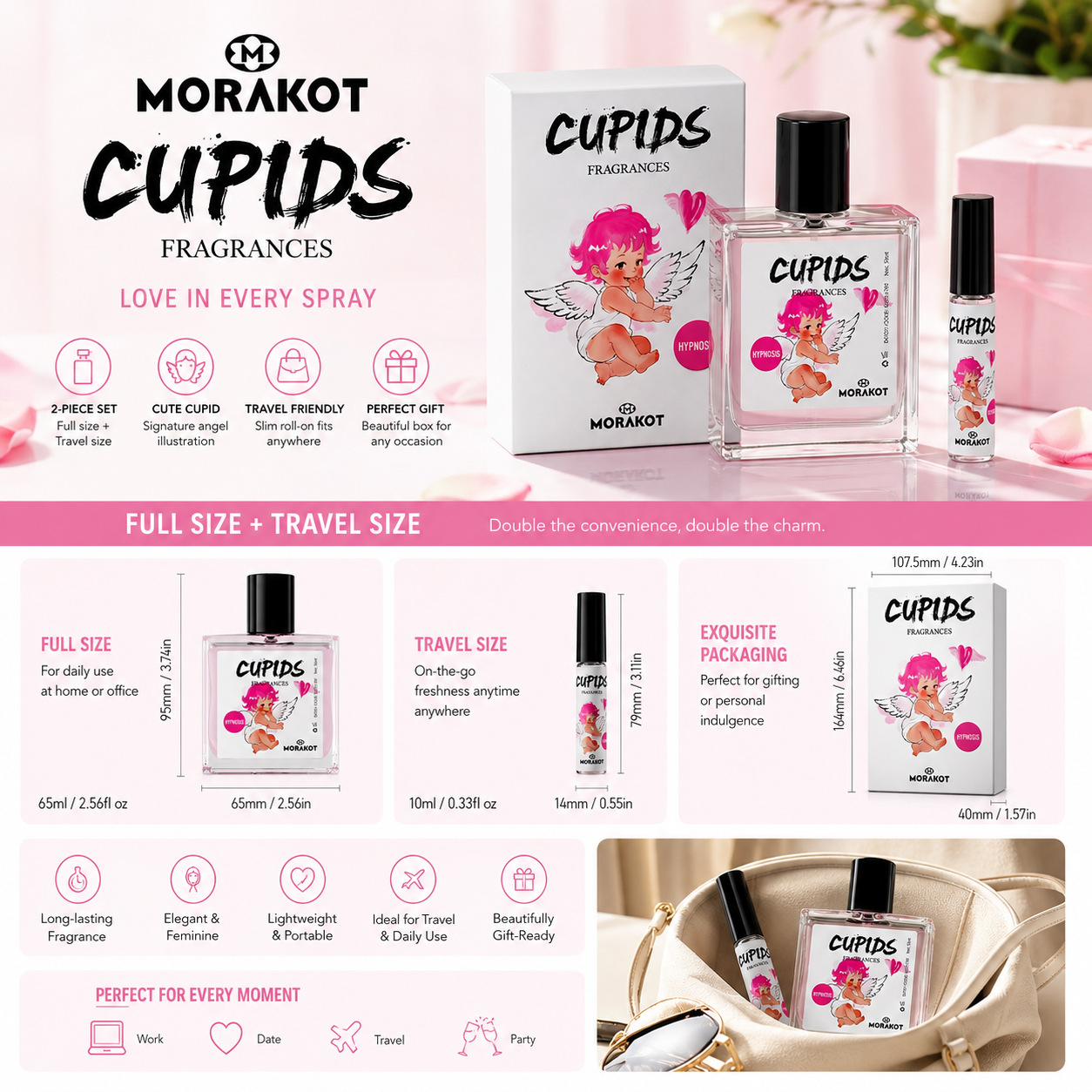 Long Lasting Eau De Cologne For Men Fragrance Spray Cupid Charm_voghion.com
