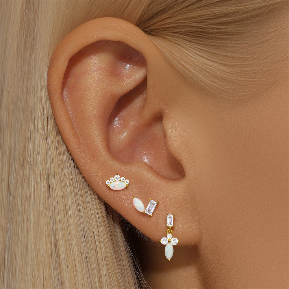 3g Weight Ear Studs Classification Ear Cartilage Rings & Studs Piercing Type 1 Piece Quantity Housewarming, Holiday, Birthday Occasion 925 Sterling Silver Material Geometric Pattern Unisex Gender Plating Design Casual, Simple Style Style 1 Piece Ear Cartilage Rings & Studs Casual Simple Style Geometric 925 Sterling Silver Plating Ear Cartilage Rings & Studs 18