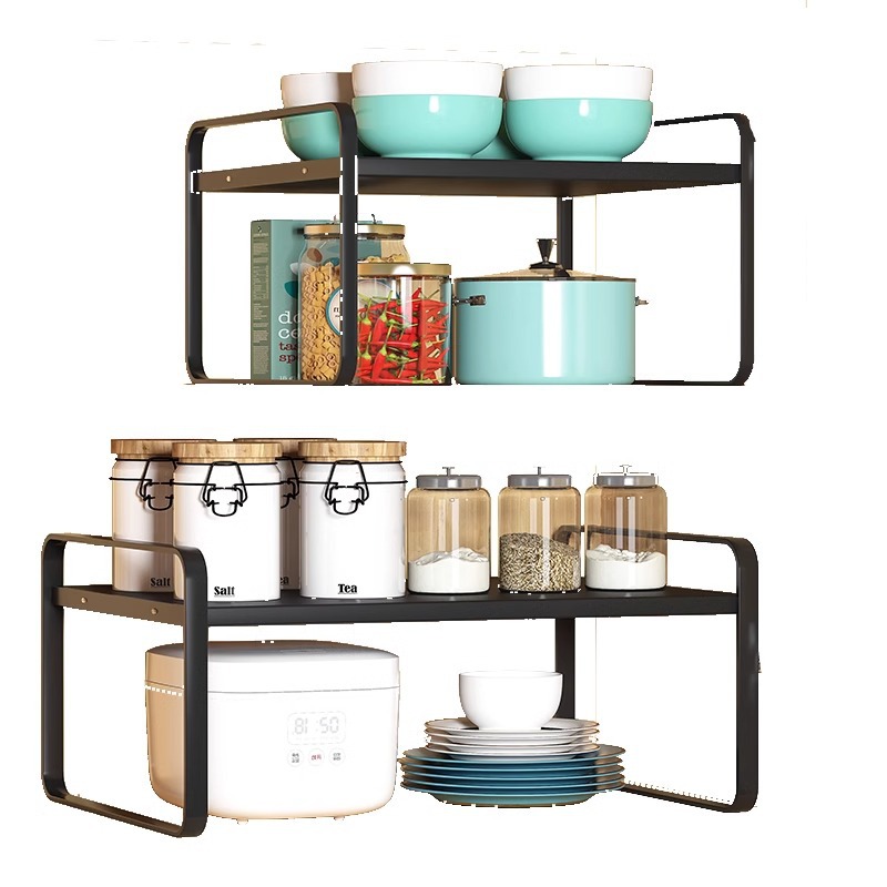 Organizador multinivel para encimera de cocina – para vasos, utensilios, con zona de drenaje