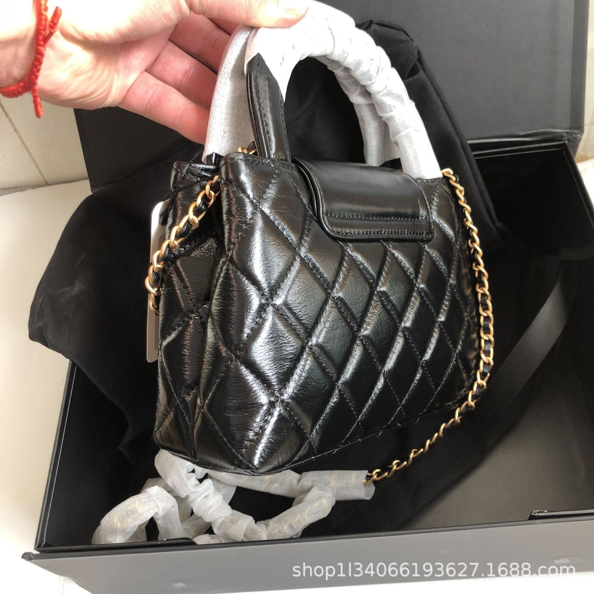 2025新型女性バッグ小香風23kケリーバッグ菱格チェーンバッグ小廃バッグ斜めにバッグを持っている女性バッグ