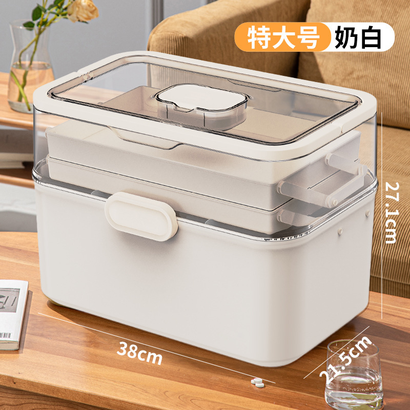 家庭用医薬箱家庭用透明小薬箱医療救急箱医療用多層薬品緊急収納ボックス|undefined