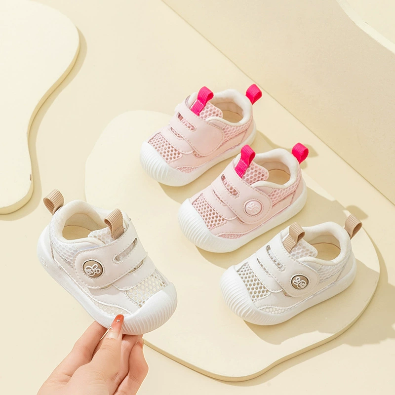 Детские ходунки Летняя модель 2024 Летняя мягкая подошва сетчатая функция сетка обувь мужское сокровище детская обувь мягкая подошва оптом