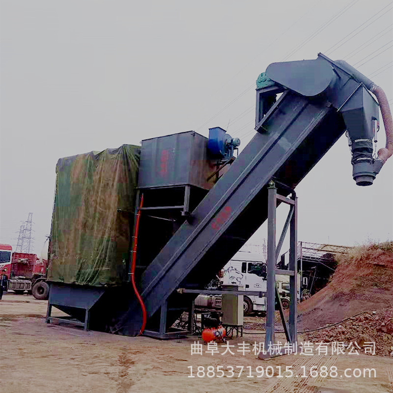 云南集装箱粉煤灰中转设备 无扬尘散水泥卸车机 矿粉翻箱卸灰机
