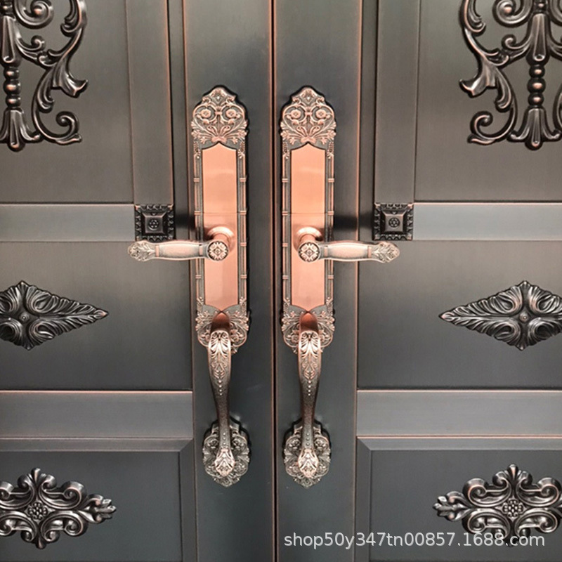 Puerta de la villa de doble puerta cerradura de huellas digitales cerradura de contraseña cerradura electrónica cerradura europea puerta de cobre cerradura inteligente