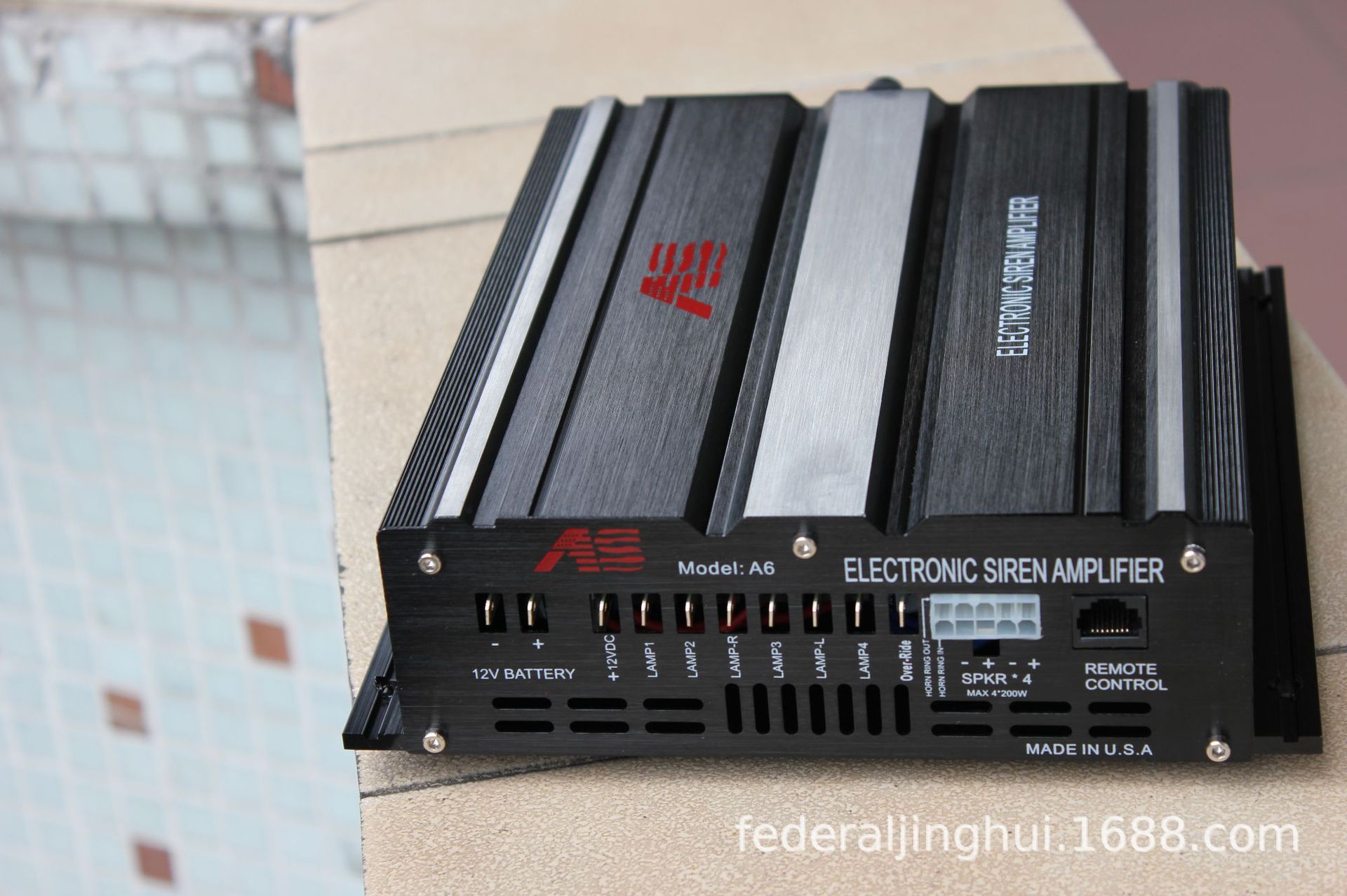 Car-mounted wireless siren amplifier, loudspeaker, high-frequency speaker, 600W alarm, A10R5 + octagonal speaker