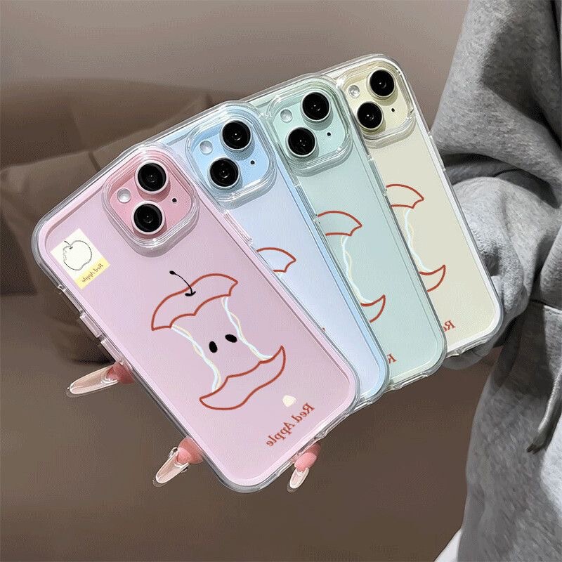 红色苹果核适用苹果13手机壳iphone16情侣14小清新15简约12小众|undefined