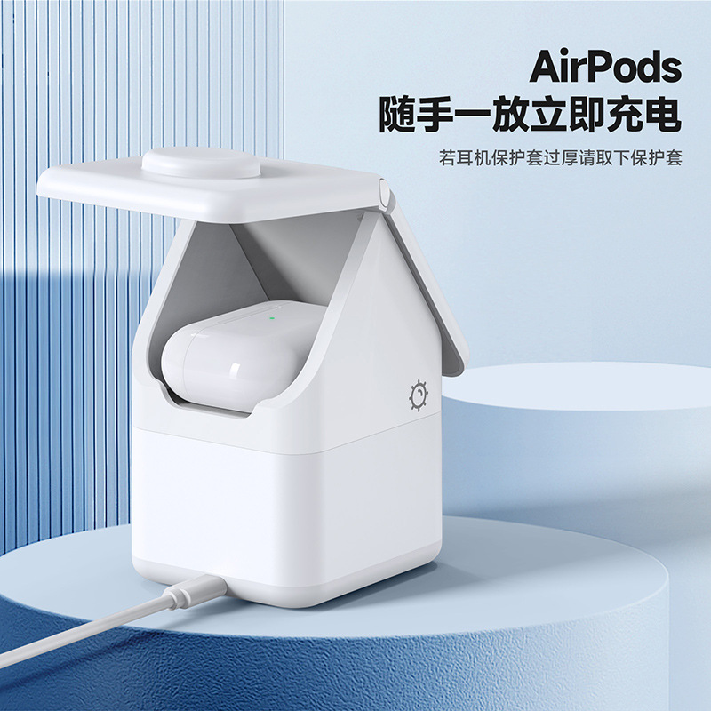 DUZZONA aplicaciones Apple magnet inalámbrico cargador 4 en 1 regalo creativo casa pequeña cargador inalámbrico modelo privado