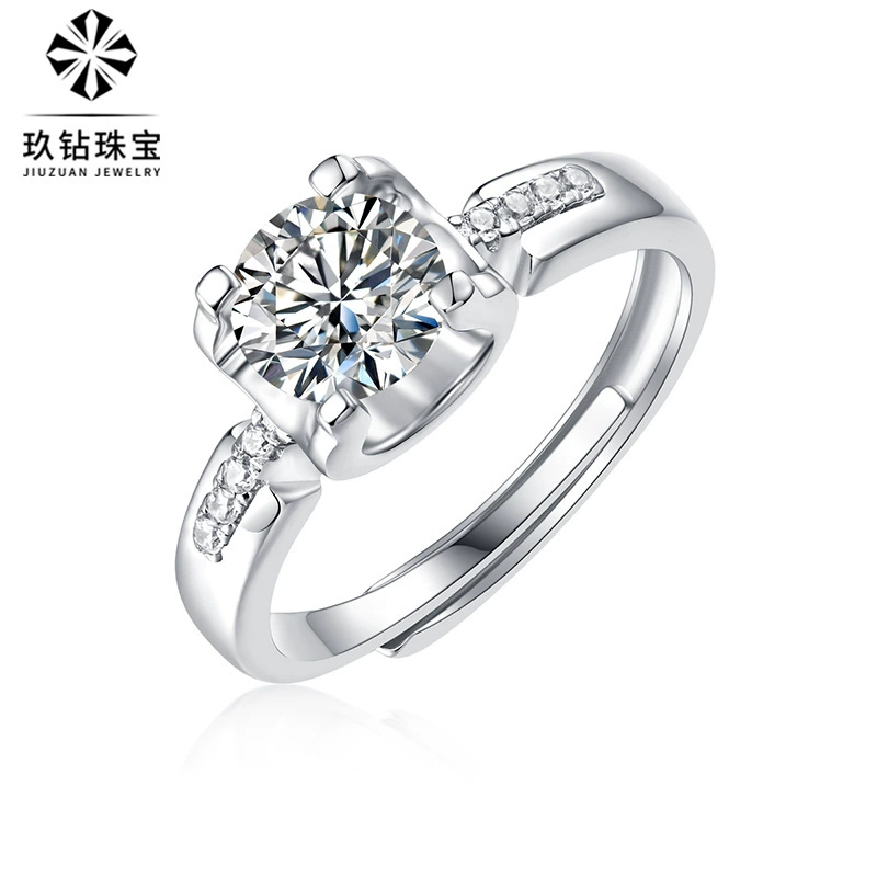 Ring with stone, adjustable wedding ring, silver 925 sample