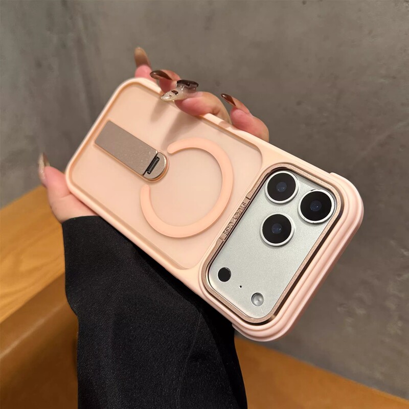 Suitable for iPhone 17 Pro Max Rotating Stand Magnetic Phone Case Apple 16 Skin-Feel Matte 15 Four-Corner Airbag