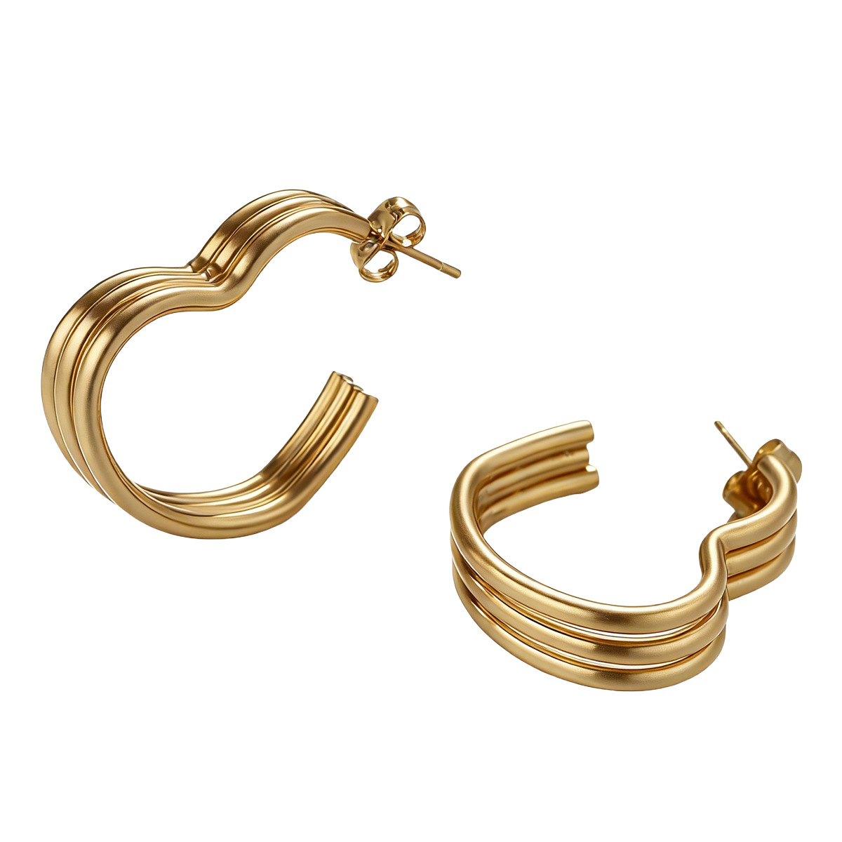 TENA estilo europeo y americano ligero lujo de alta sensación de acero inoxidable pendientes de acero de titanio de venta caliente transfronteriza anillo de amor para mujeres image 6