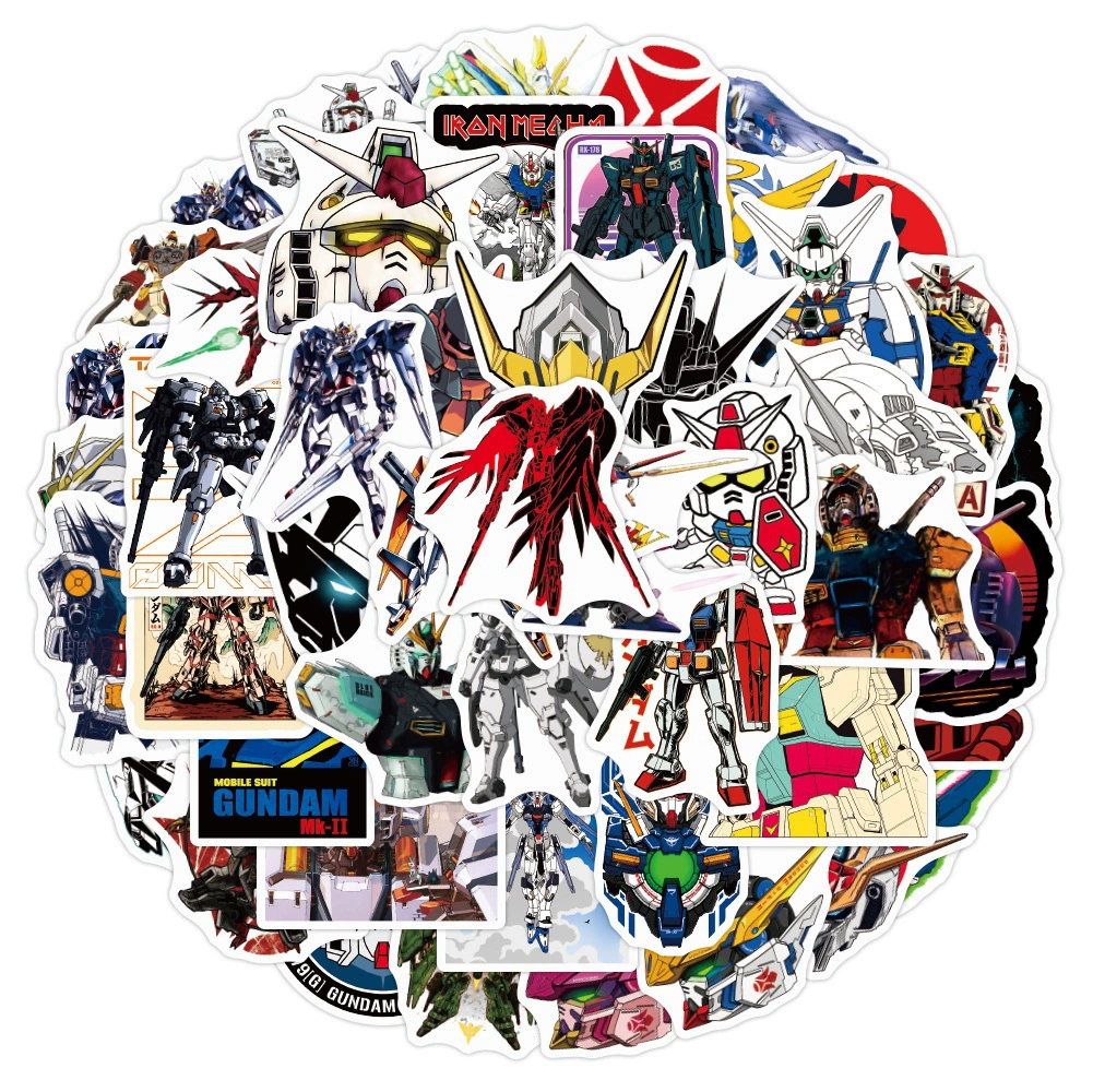 Cartoon robot, suitcase, scooter, sticker, graffiti