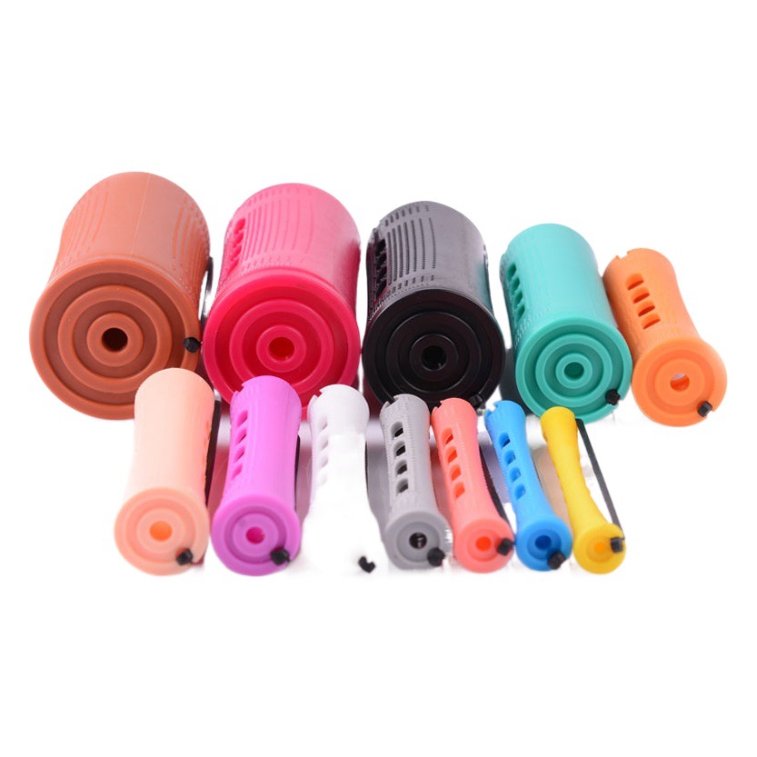 Cross-border hair root fluffy long hair curling cylinder with lid plastic American style perm bar rubber rubber band bangs curling bar artifact