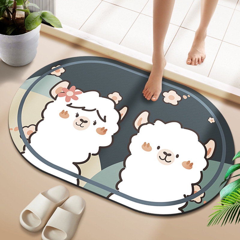 Alfombra de baño antideslizante alfombra de piso absorbente de secado rápido alfombra de piso de barro de diatomeas alfombra de piso de inodoro puerta de casa alfombra pequeña