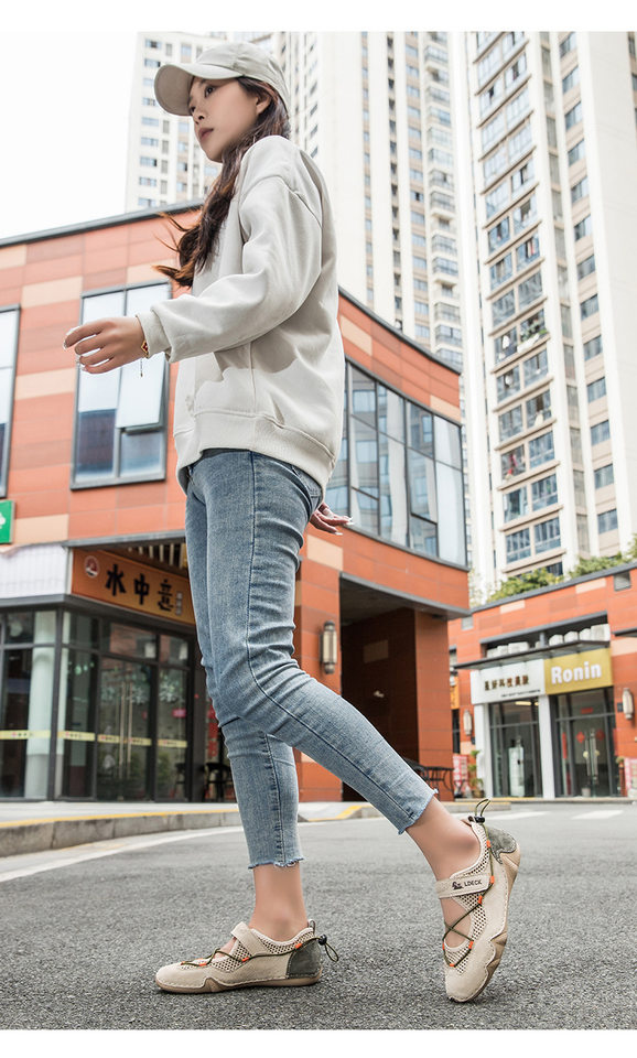 Giày thể thao unisex cỡ lớn, giày sneaker lưới thoáng khí mùa hè, đế bằng — 5816 Xanh cát, 5816 màu cát chi tiết 16