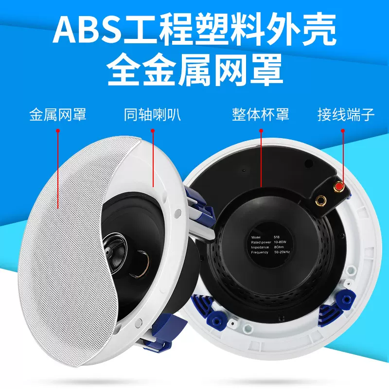 厂家直销 支持定制各种尺寸蓝牙吸顶音箱 定阻定压吸顶喇叭