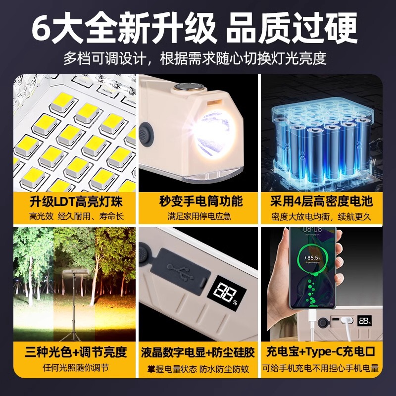 ロング LED 充電式照明家庭用停電非常灯屋外キャンプ場屋台ナイトマーケット磁気ライトチューブ|undefined