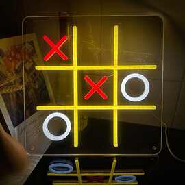 跨境专供棋盘LED霓虹灯灯牌图案室内室外广告牌派对装饰灯发光字