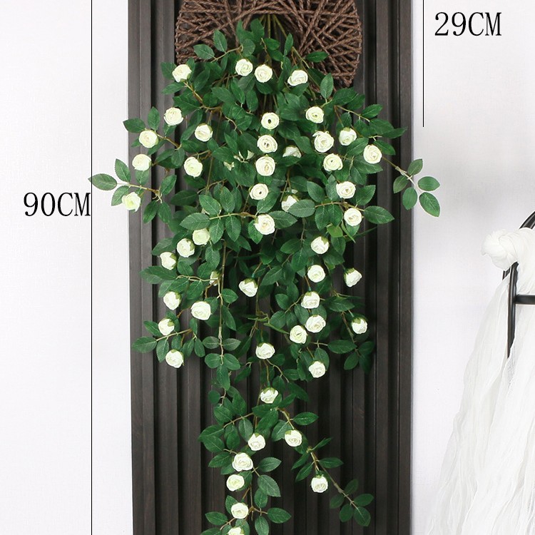 Simulación transfronteriza rosa colgada en la pared de plástico artificial de flores藤 acondicionado de aire acondicionado de pared de hogar orquídea colgante de orquídea decorada planta de藤