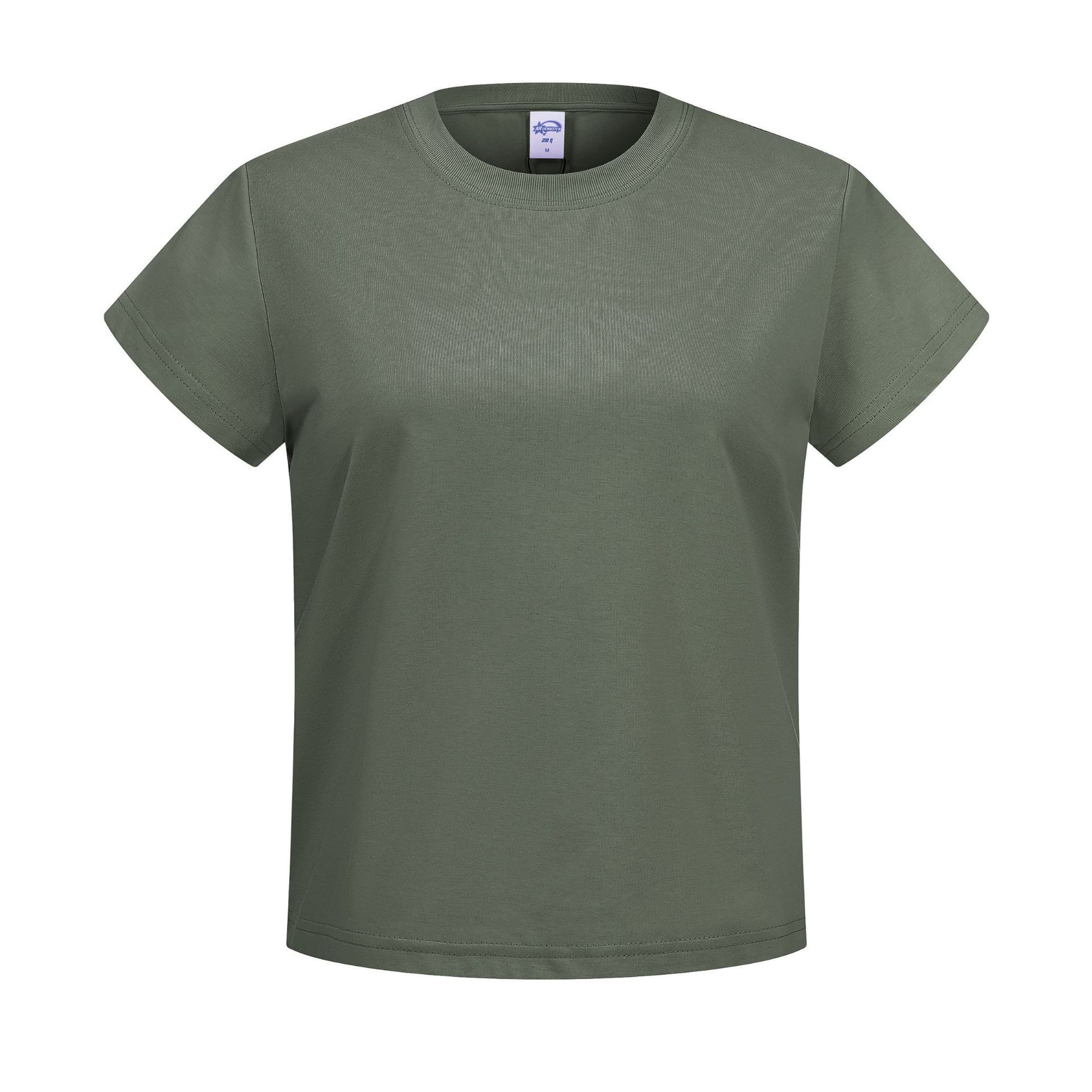 2026 nuevo transfronterizo 210g clásico de cuello redondo camiseta de color sólido camiseta de moda de verano camiseta de mujer de manga corta image 14