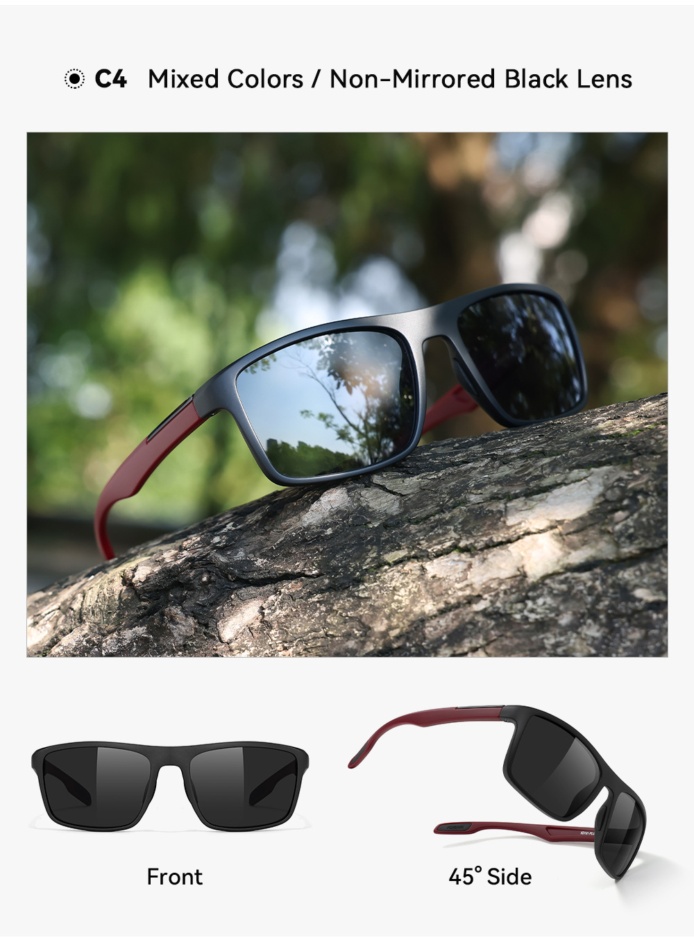 KDEAM Large Size Fashion Polarized Sunglasses Outdoor Casual Sunglasses Central Asia Eyewear Wholesale KD101-PLUS
