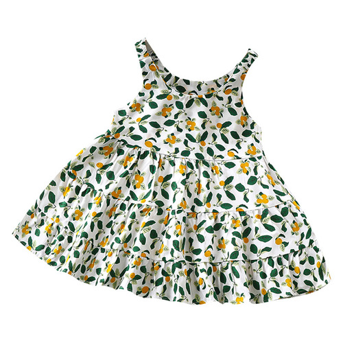 Little Girl Summer Dress A-Grade Charming Floral Cotton Fabric Dress Children's Thin Princess Dress for Girls