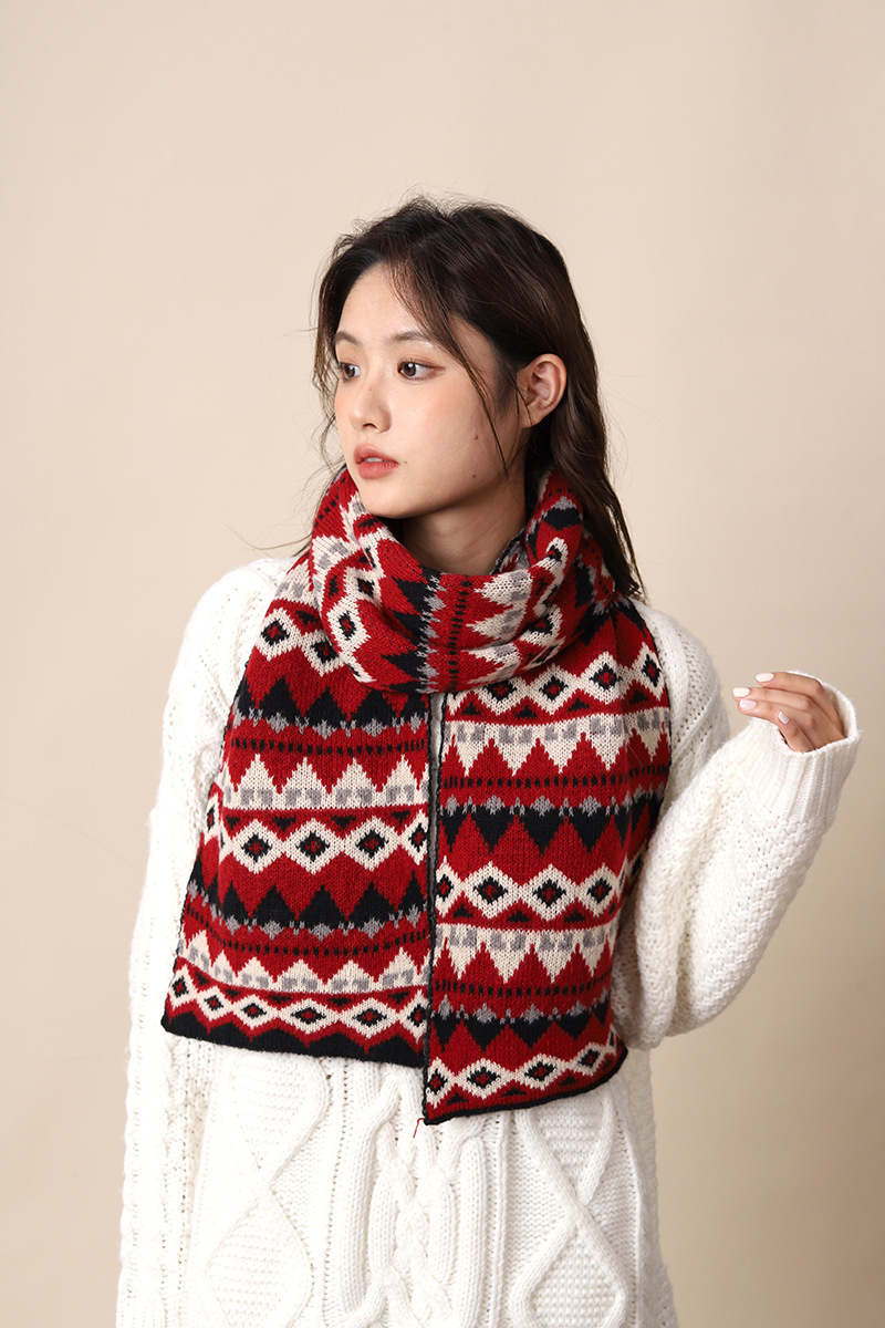 Sciarpa femminile in lana boema ispessita migliorata, stile etnico Xizang, sciarpa autunnale e invernale_voghion.com