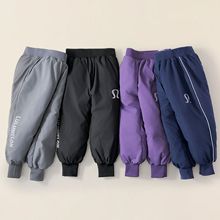 LuLu儿童羽绒裤2025新款反光条中大童男女童白鸭绒加大加厚简约风