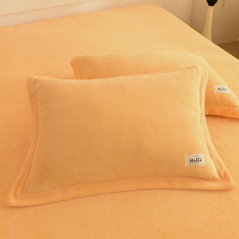 Funda de almohada de lana de leche gruesa de invierno par de 48cm x 74cm Funda de almohada de lana de coral Funda de núcleo de almohada individual 2