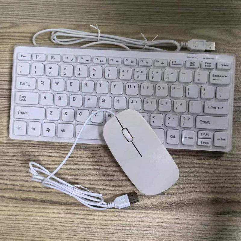 Laptop, small keyboard, mouse, set, acrylic calligraphy for office
