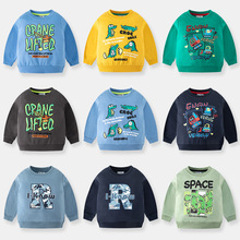 be top童装2025男童秋装韩版卡通字母卫衣儿童套头衫长袖一件代发