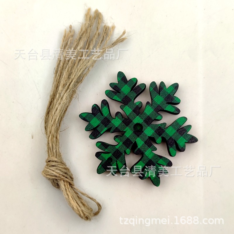 33 modelos de cuadros verdes y negros serie navideña piezas de madera colgante de decoración navideña se pueden combinar libremente 10 piezas en un paquete