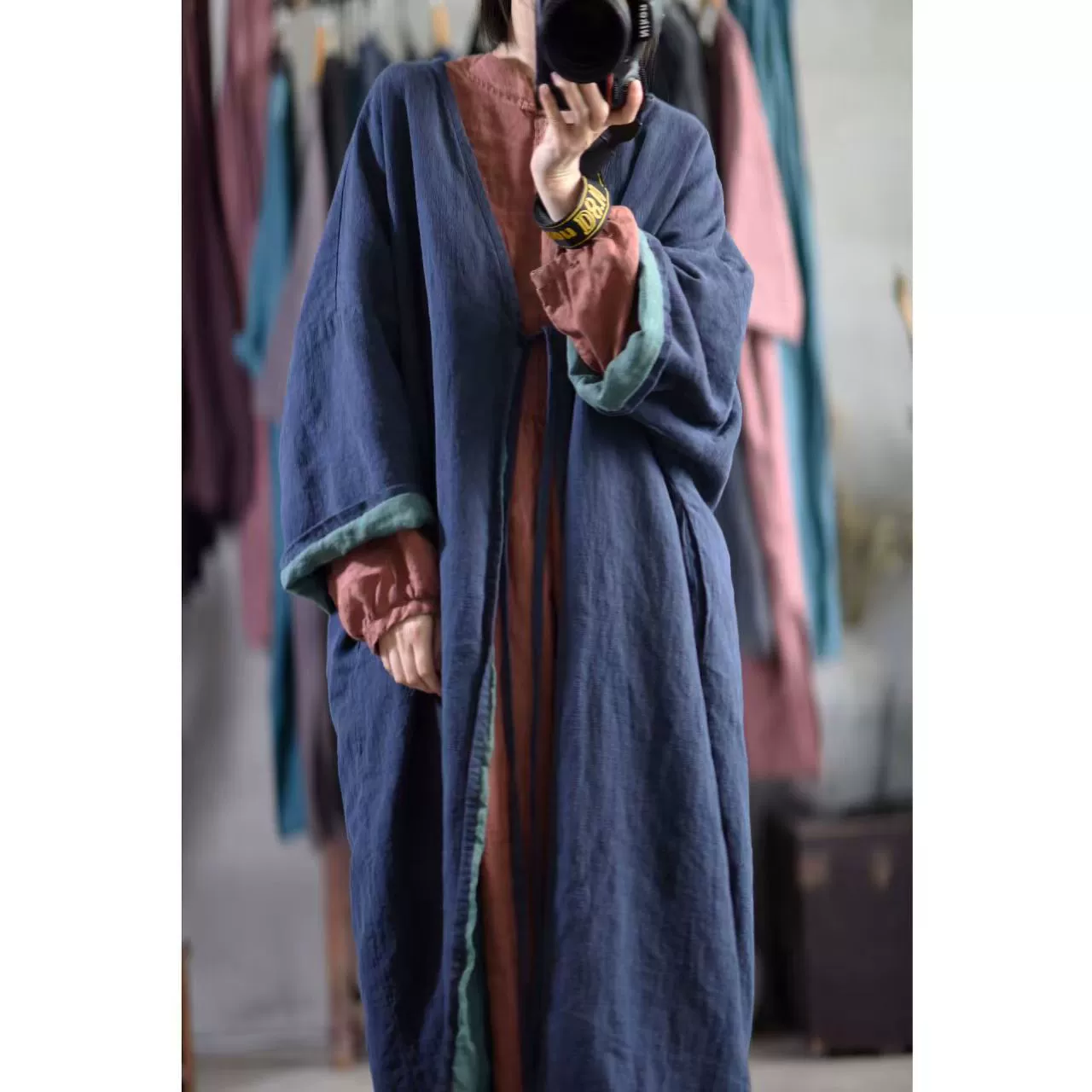 После 20/9 Тан Чуньчунь осенний национальный стиль ретро национальный конопляный хлопок без воротника