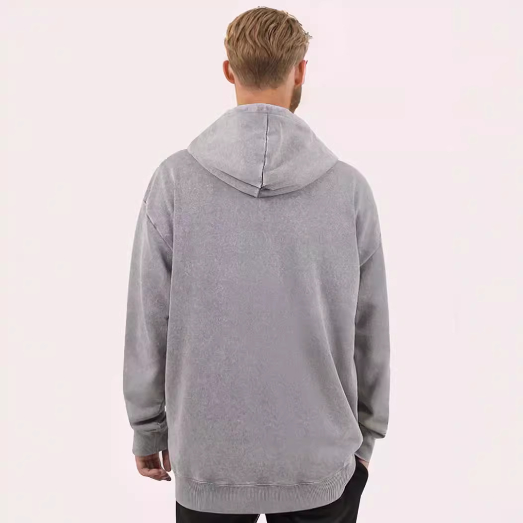 Los pesos estadounidenses de 400 gramos de lazo de cremallera chaqueta de hombre otoño y invierno lavado suelto hacer viejas hoodies pareja camisa con sombrera