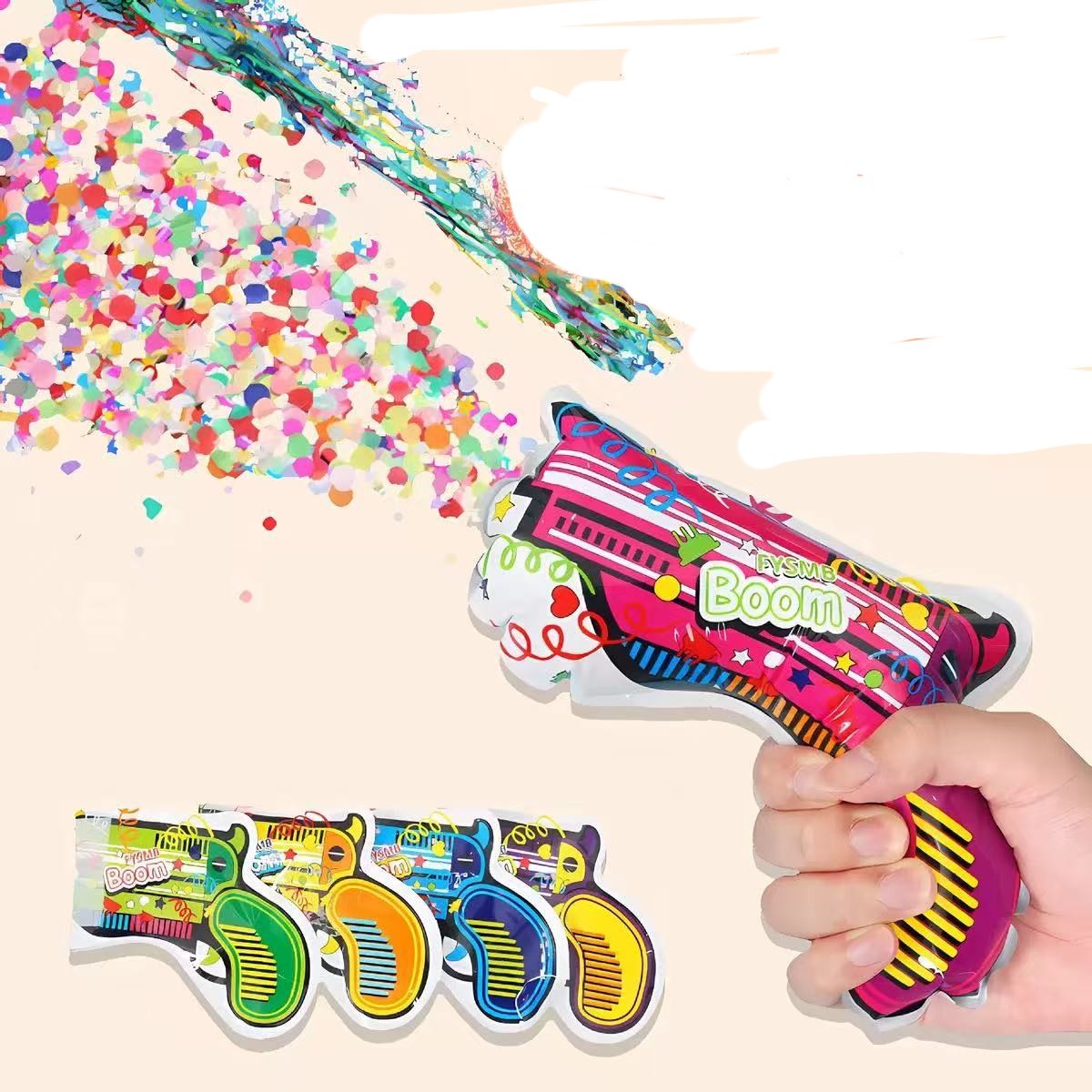 Armas de regalo de mano atmósfera festiva automática props creativos jardín de infantes diseño de fiesta de cumpleaños boda fiesta