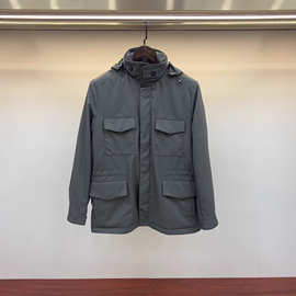 老钱风男士高端聚酯纤维机能防风夹克棉服外套  耐磨损 不易缩lp