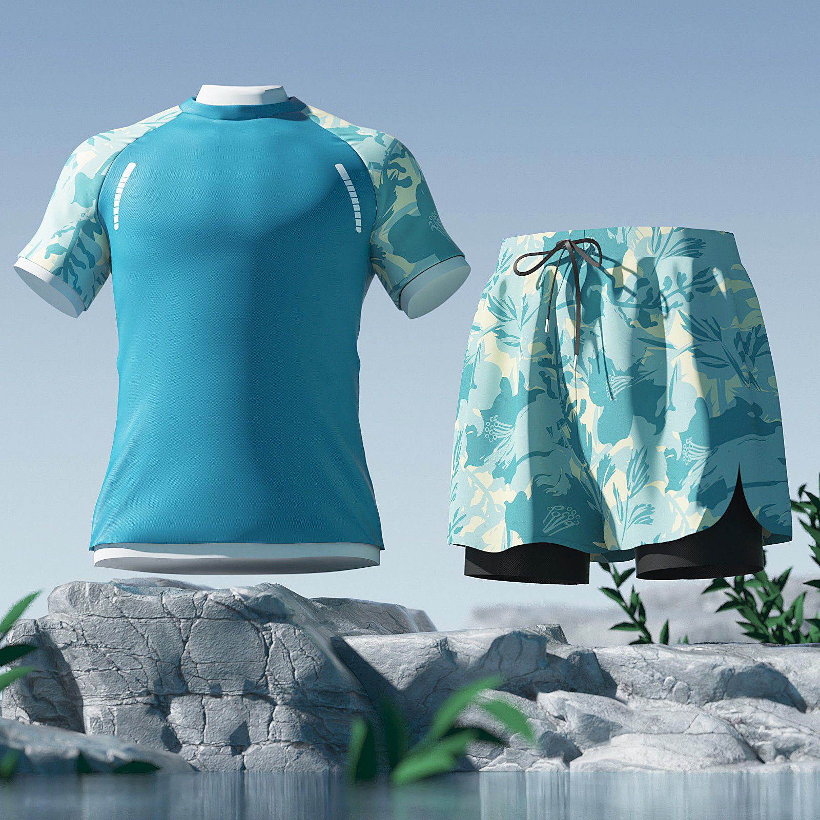 형광 녹색 특별 행사 세트