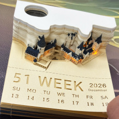 2026年カレンダー3D立体メモ紙彫刻クリエイティブ年次総会メモ紙手で切れる便利なモデルデスクトップ装飾品