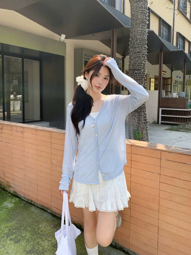 Cardigan, summer thin jacket, long-sleeve, sun protection